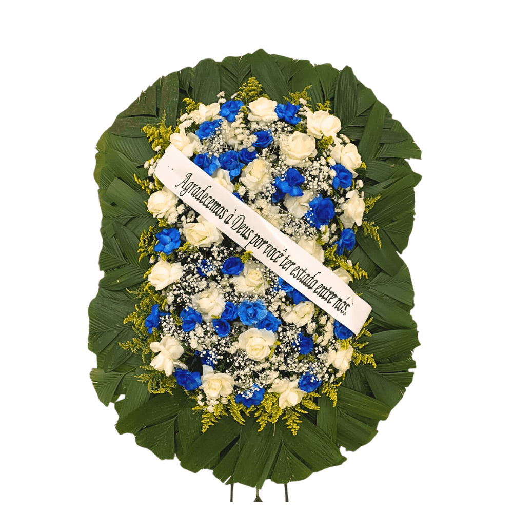 Coroa de Flores - Grande - Azul