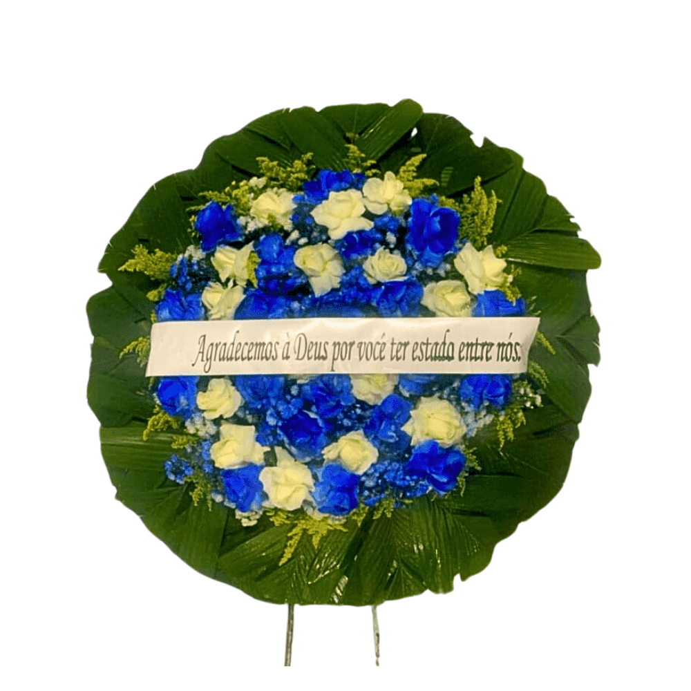 Coroa de Flores - Média - Azul